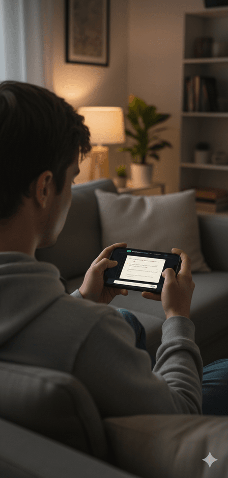 Creator planning content on phone